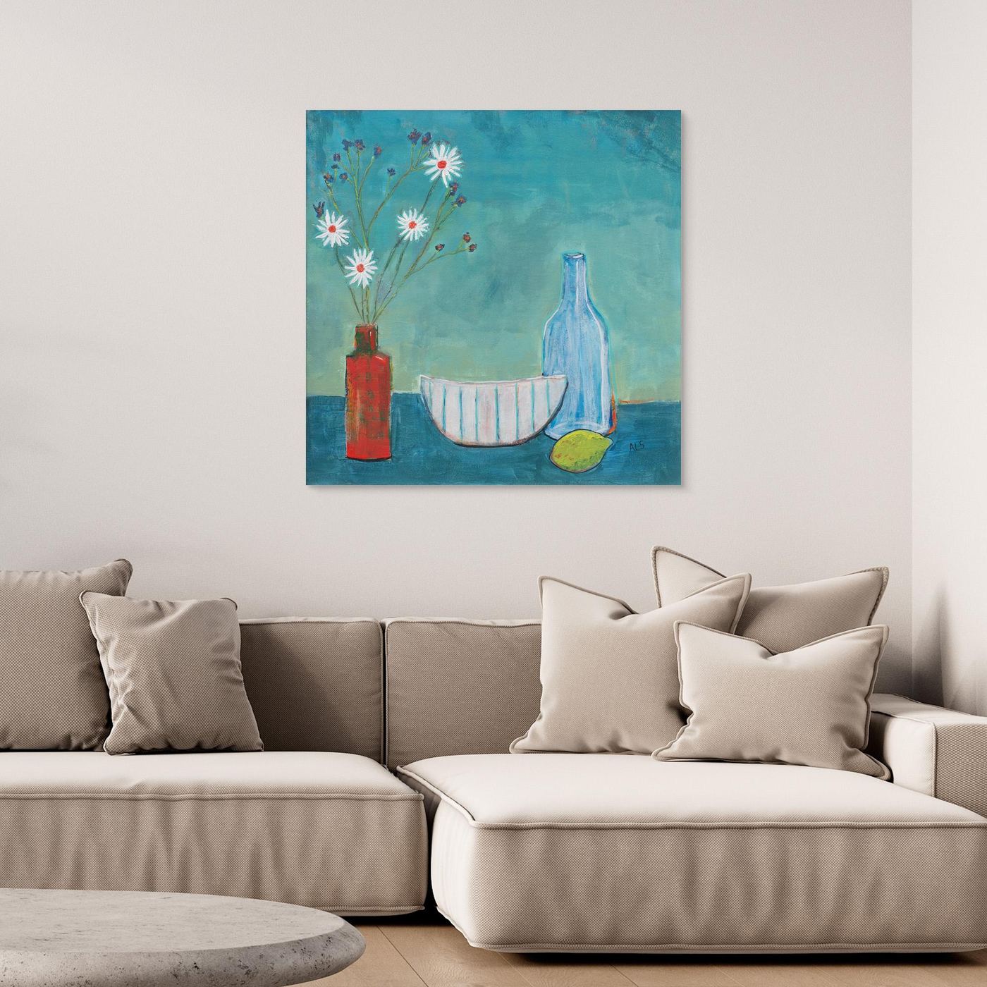 ‘Daisy’s & Violets’ Still Life - Canvas print