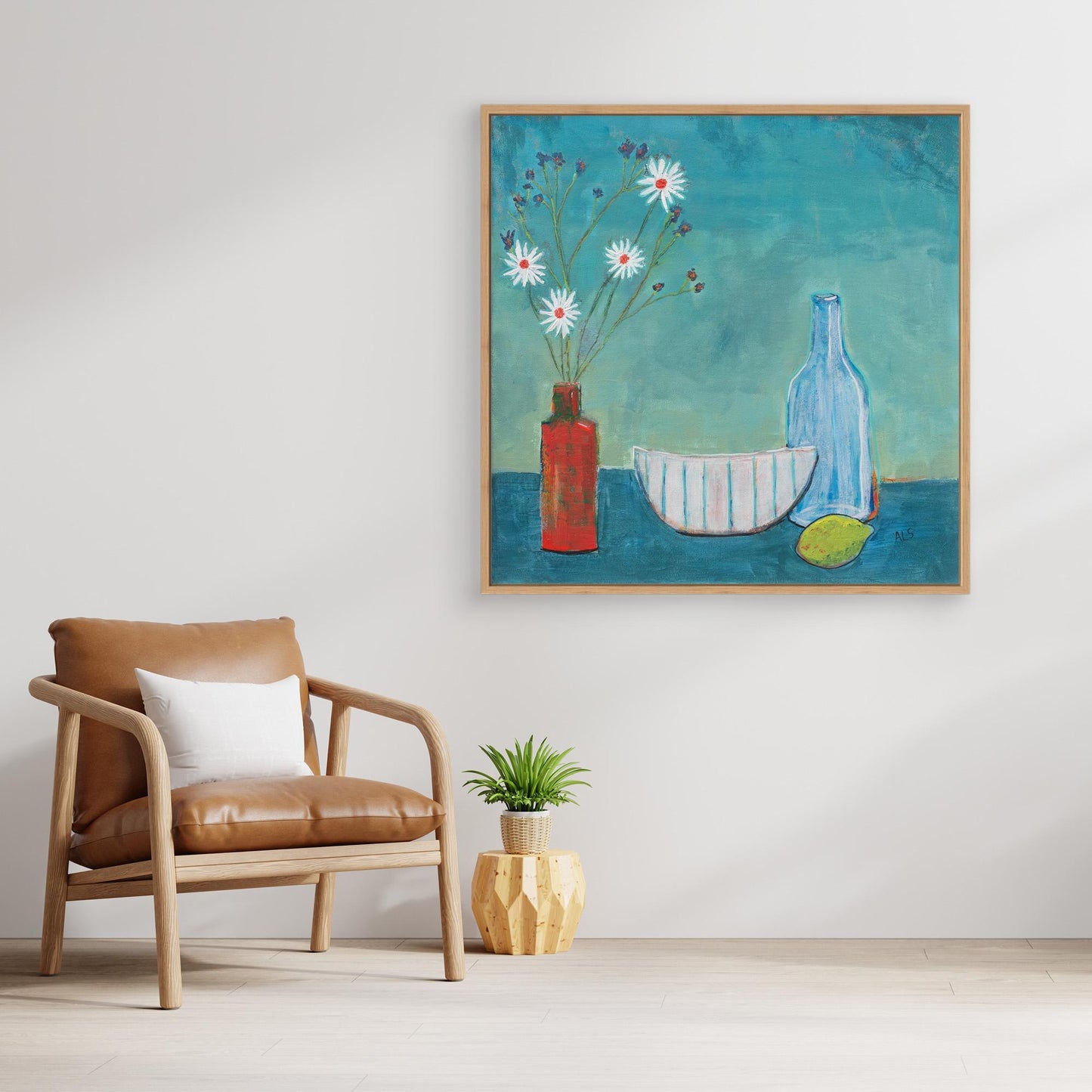 ‘Daisy’s & Violets’ Still Life - Canvas print