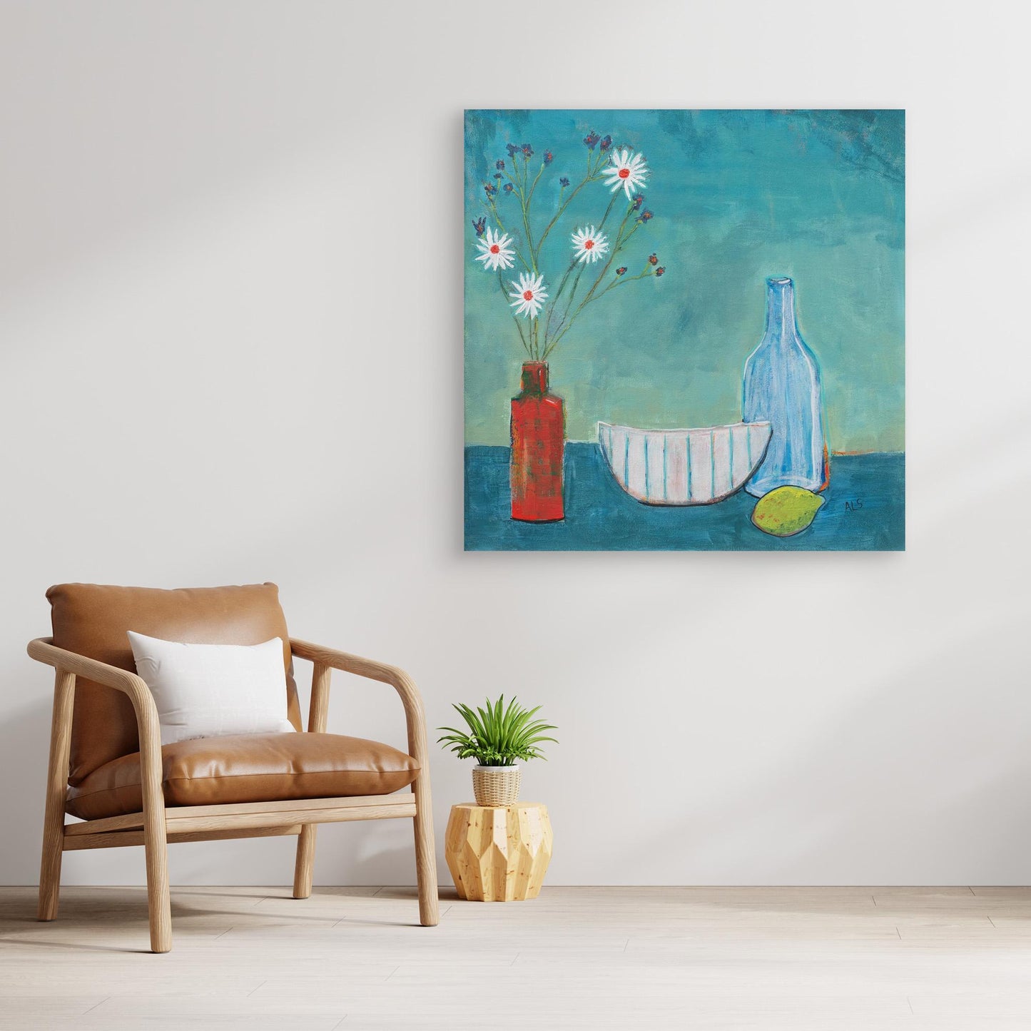 ‘Daisy’s & Violets’ Still Life - Canvas print