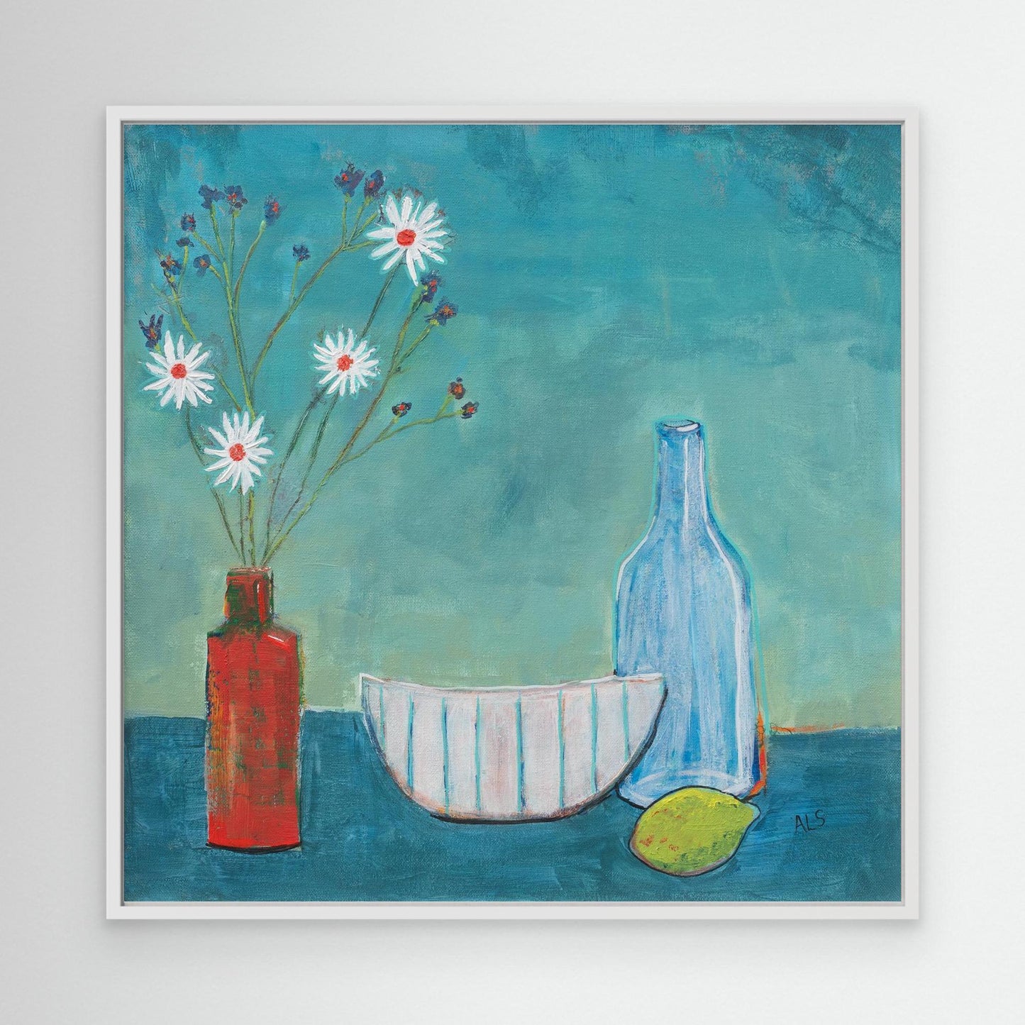 ‘Daisy’s & Violets’ Still Life - Canvas print