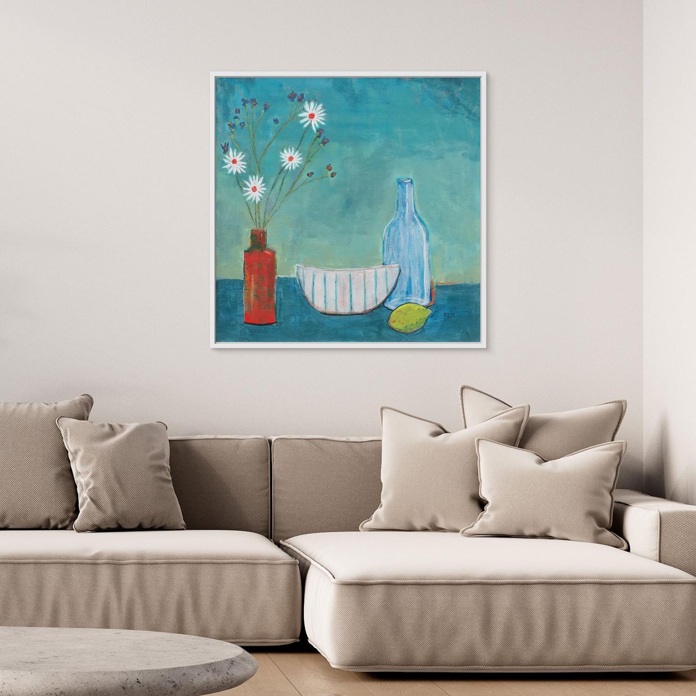 ‘Daisy’s & Violets’ Still Life - Canvas print