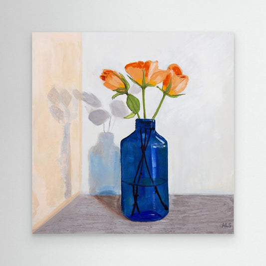 ‘Shadow Play’ Floral Still Life - Canvas print