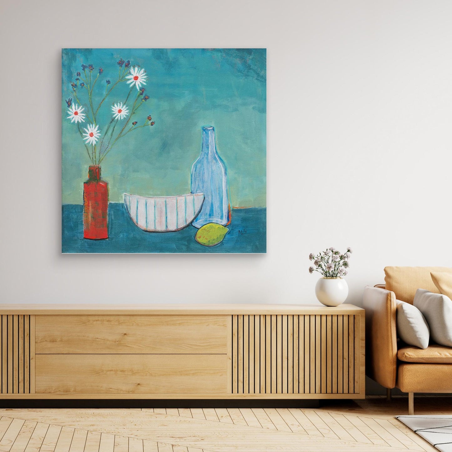 ‘Daisy’s & Violets’ Still Life - Canvas print