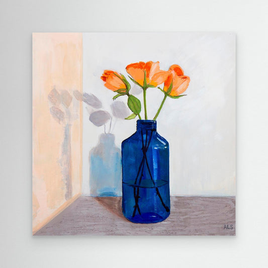 ‘Shadow Play’ Floral Still Life - Canvas print